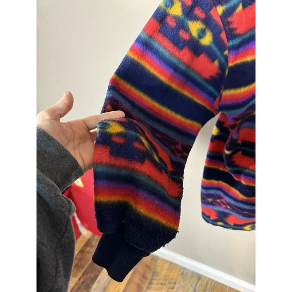 Vtg Aztec Sweatshirt  Pebble Court Pullover Colorful  Granny M - Picture 2 of 7